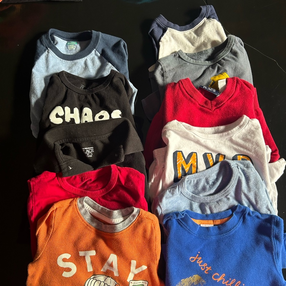 Lot of 11.  5t boys long sleeve shirts.